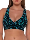 Sunsets Printed Underwire Wrap Bikini Top In Cascade Seagrass