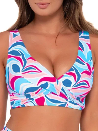Sunsets Printed Underwire Wrap Bikini Top In Making Waves