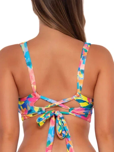 Sunsets Printed Underwire Wrap Bikini Top In Shoreline Petals
