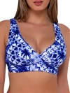 Sunsets Printed Underwire Wrap Bikini Top In Tulum