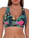 Sunsets Printed Underwire Wrap Bikini Top In Twilight Blooms