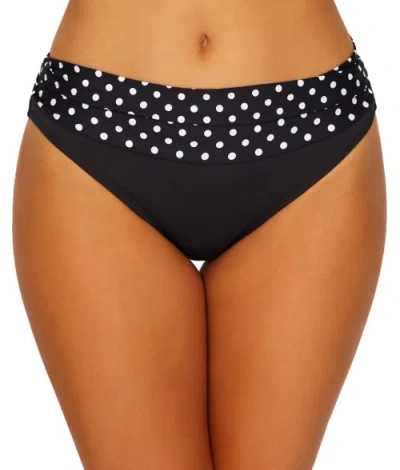 Sunsets Printed Unforgettable Bikini Bottom In Black Dot