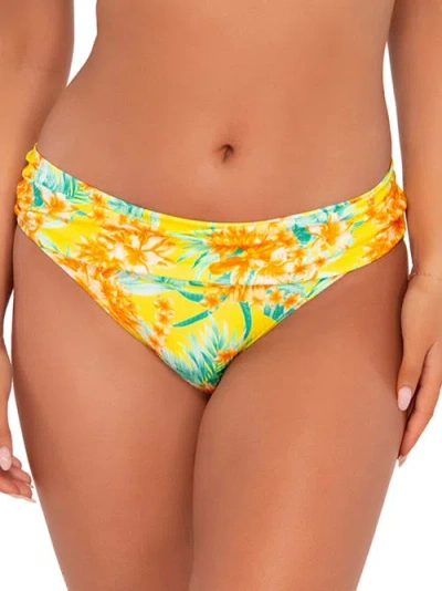 Sunsets Printed Unforgettable Bikini Bottom In Golden Tropics Rib