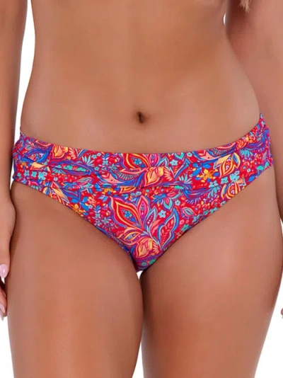 Sunsets Printed Unforgettable Bikini Bottom In Rue Paisley