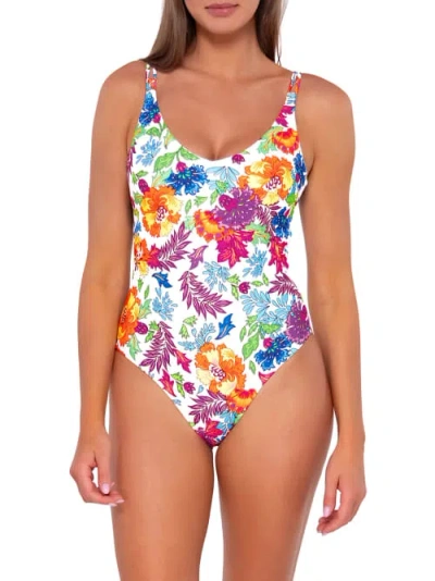 Sunsets Printed Veronica One-piece In Camilla Flora
