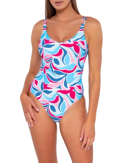 Sunsets Printed Veronica One-piece In Making Waves