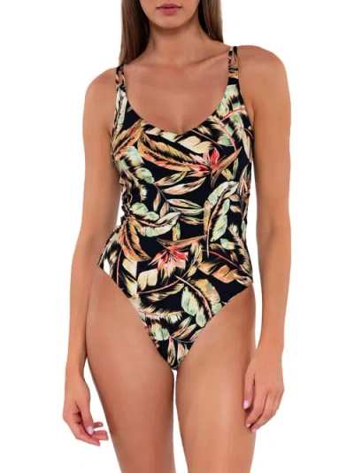 Sunsets Printed Veronica One-piece In Retro Retreat