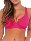 Sunsets Printed Vienna V-wire Bikini Top In Begonia Sandbar Rib
