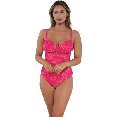 Sunsets Serena Tankini Swimsuit Top In Blushing Palms Sandbar Rib
