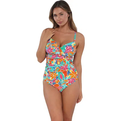 Sunsets Serena Tankini Swimsuit Top In Festive Floral Sandbar Rib