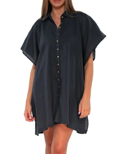 Sunsets Shore Thing Tunic Cover-up In Slate