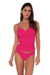 Sunsets Simone Tankini-dd-cup In Begonia Sandbar Rib