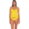 Sunsets Printed Simone Tankini Top In Lemon Zest Sandbar Rib