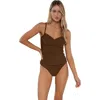 Sunsets Simone Tankini Swimsuit Top In Tiki Brown