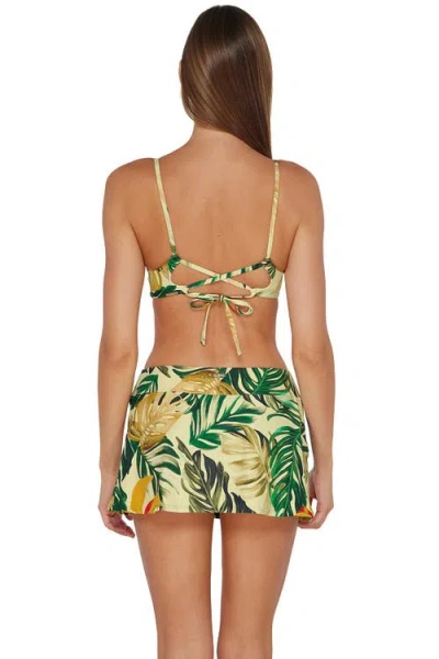 Sunsets Sporty Swim Skirt In Amber Oasis