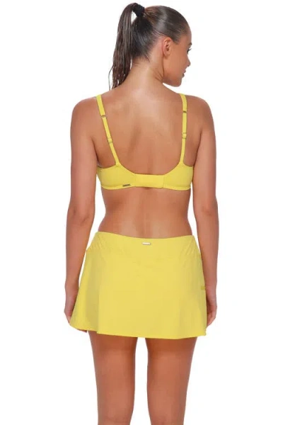 Sunsets Sporty Swim Skirt Bottoms In Yellow