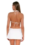 Sunsets Women's Sporty Skirted Bikini Bottom In White Lily