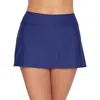 Sunsets Sporty Swim Skirt Women Indigo Stretch Built-in Short Swimwear Kfc231 In Blue