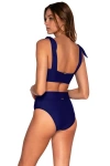 Sunsets Fold-over High-waist Bikini Bottom In Indigo