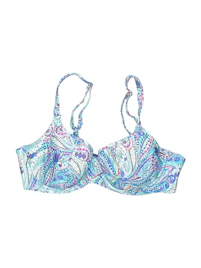 Pre-owned Sunsets Swimsuit Top Blue Paisley Pattern Swimwear