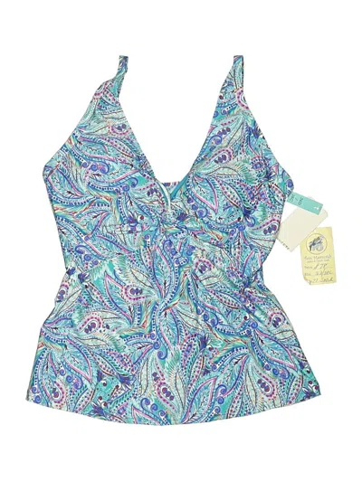 Pre-owned Sunsets Swimsuit Top Blue Paisley Pattern Swimwear
