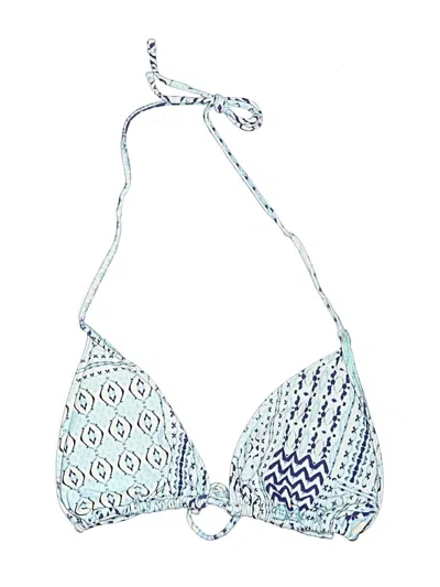 Pre-owned Sunsets Swimsuit Top Blue Paisley Pattern Swimwear