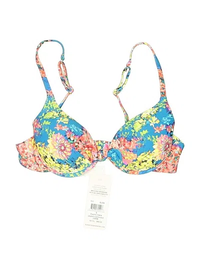 Sunsets Swimsuit Top Yellow Floral Pattern Swimwear