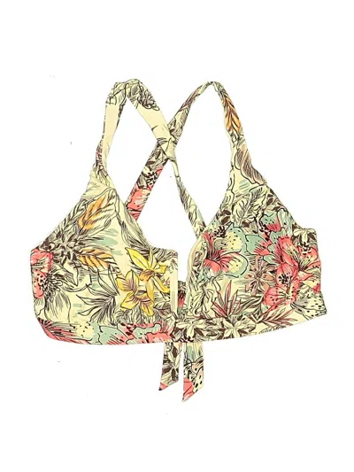 Pre-owned Sunsets Swimsuit Top Yellow Print Pattern Swimwear