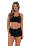 Sunsets Taylor Bralette Top In Black