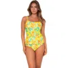 Sunsets Printed Taylor Underwire Tankini Top In Golden Tropics Sandbar Rib