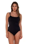 Sunsets Taylor Tankini-40g/38h In Black Seagrass Texture