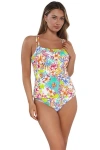 Sunsets Taylor Tankini Swimsuit Top In Botanical Bliss Sandbar Rib