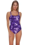 Sunsets Taylor Tankini Swimsuit Top In Purple