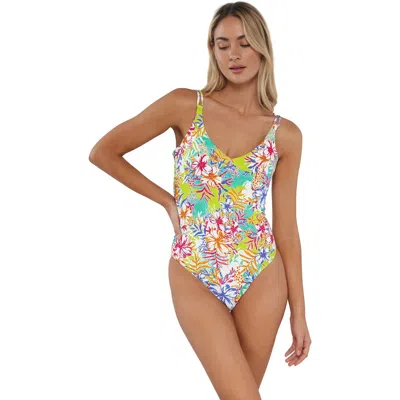 Sunsets Veronica One Piece Swimsuit In Botanical Bliss Sandbar Rib