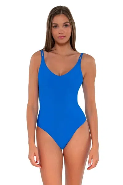Sunsets Veronica Swimsuit Women's Blue Stretch Cross Back One Piece Kfc103
