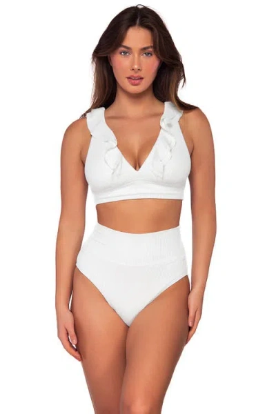 Sunsets Willa Ruffle Wire-free Bikini Top In Paloma