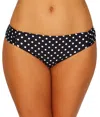 Sunsets Black Dot Femme Fatale Bikini Bottom In Blue