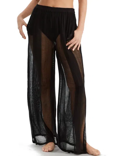 Sunsets Women's Breezy Beach Pants Cover-up In Black