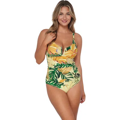 Sunsets Zuri V-wire Tankini In Amber Oasis