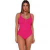 Sunsets Zuri V-wire Tankini In Begonia Sandbar Rib