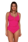Sunsets Zuri V-wire Tankini In Begonia Sandbar Rib