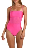 Sunshine 79 Bandeau One-piece Swimsuit In Pink