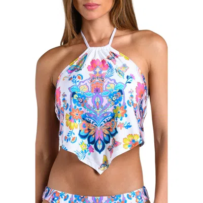 Sunshine 79 Butterfly Halter Tankini Top In Multi