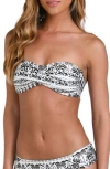Sunshine 79 Coast Twist Front Bandeau Bikini Top In White