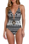 Sunshine 79 Coast V-plunge One-piece Swimsuit In Multi