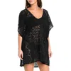 Sunshine 79 Crochet Cover-up Caftan In Black
