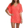Sunshine 79 Crochet Cover-up Caftan In Watermelon