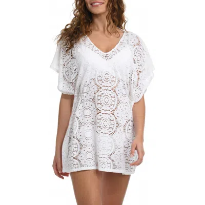 Sunshine 79 Crochet Cover-up Caftan In White