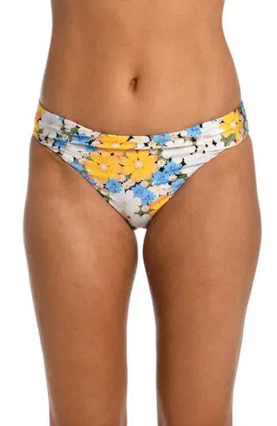 Sunshine 79 Daisy Hipster Bikini Bottoms In Blue