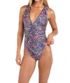 Sunshine 79 Disco Dream V-plunge One Piece Swimsuit In Multi-color In Multi